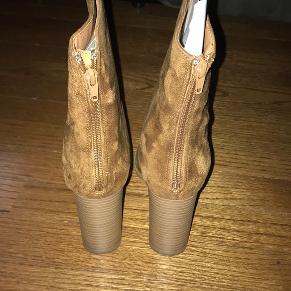 Cognac Suede Booties - Picture 4 of 5